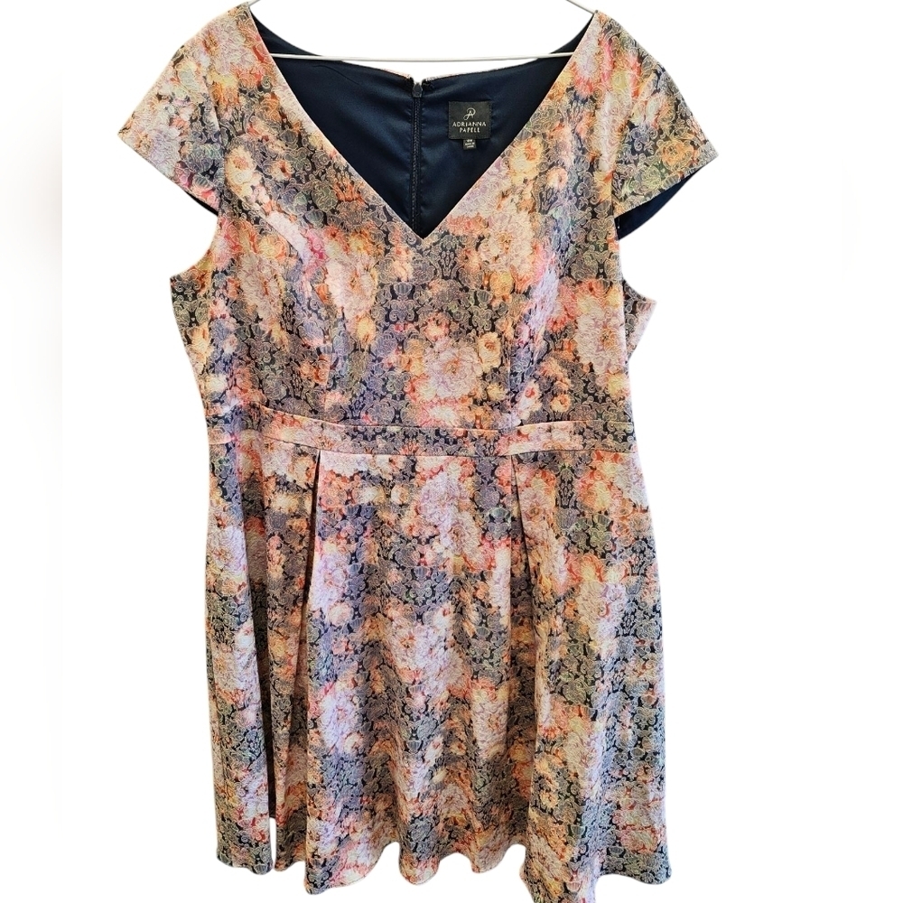 Adrianna Papell Floral Cocktail Wedding Womens Dress